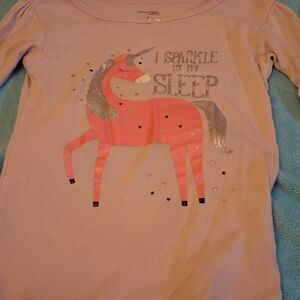 Girls Size 6 Unicorn Long Sleeve Tee Pink 0252